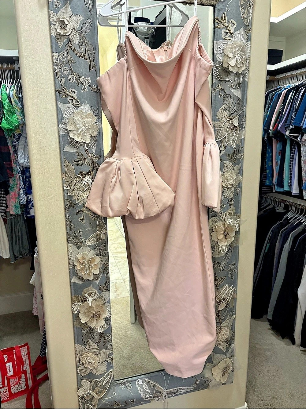 Club L London Off Shoulder Maxi Dress in Pink Size 4 NWT